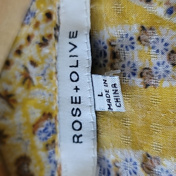 Anthropologie Prairie Boho Baby Doll Blouse V-neck print balloon Sleeves SZ L - Picture 7 of 12